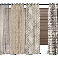 Stylish Curtain Collection With Various Textures Patterns And Neutral Fabric Designs 3d model