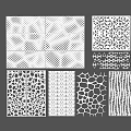 Modern Decorative Room Dividers With Various Perforated Patterns For Interior Design 3d model