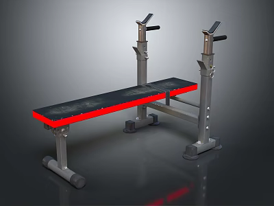 Gym Weight Training Bench With Metal Frame And Red Edge Design For Fitness 3d model