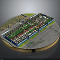 Water Vessel Construction Shipyard With Large Building Platform And Structural Components 3d model
