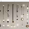 Wall lamp combination spherical wall lamp combination strip wall lamp combination 3d model