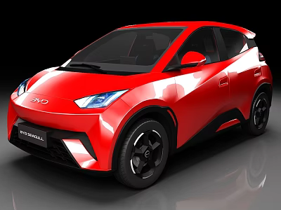 Red BYD New Fangpao SUV With Modern Design LED Headlights And Black Wheels 3d model