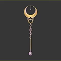 Modern Decorative Pendant With Golden Circular Rings Chain And Pendant Ball On Dark Background