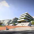 Style Teaching Building Senior Middle School International School 3d model