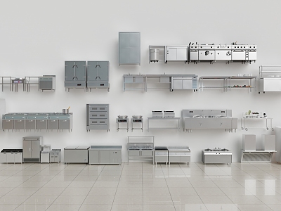 Canteen kitchen equipment renderings model