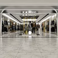 Modern Clothing Store Interior With Stylish Display Racks And Shelves And Green Plants And Lighting
