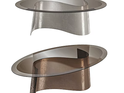 Modern Coffee Table with Glass Top and Curved Metal Base in Contemporary Design 3d model