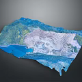 Mountainous Terrain With Rolling Hills Green Vegetation And Blue Water Bodies