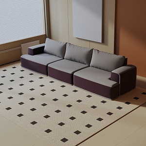 Modern three-seat sofa 3d model