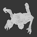 Menacing Fantasy Monster Character With Spikes Sharp Claws And Rough Skin