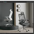 Ergonomic Mesh Back Office Chairs With Adjustable Design In Modern Office Space 3d model