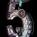Tech Neon Cyberpunk Digital 3d model