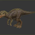 T-Rex Dinosaur Character Detailed 3D Model With Sharp Teeth Spiked Back And Aggressive Standing Posture 3d model