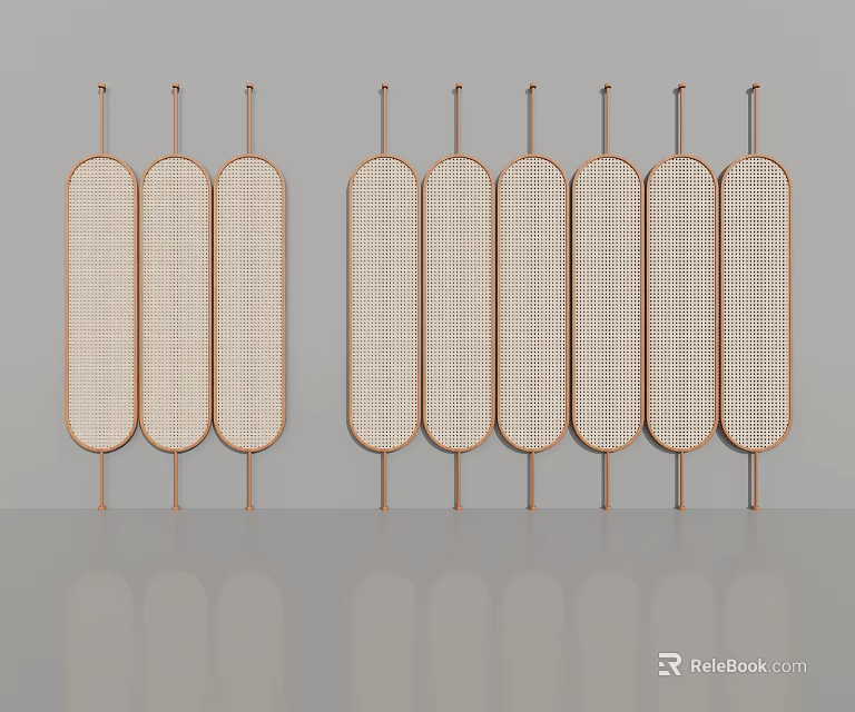 Modern Woven Room Dividers With Metal Frames For Interior Space Separation 3d model