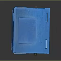 Blue Plastic Trash Bin With Lid And Wheels For Waste Disposal