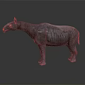Unique Prehistoric Animal Model With Textured Skin Standing On Gray Background