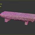 Natural Stone Bench Featuring Rough Surface And Four Short Sturdy Legs 3d model