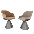 Modern Dining Table Set With Glass Top Brown Upholstered Chairs And Gray Metal Bases