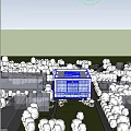 Modern Police Station Building Exterior With Glass Windows Lawn And Trees