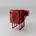 Red Industrial Control Equipment With Gauges Panel Ventilation Duct And Stand