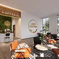 ZOO COFFEE Modern Interior With Golden Counter Orange Chairs Sofas Large Windows And Natural Light