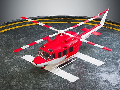 modern helicopter 3d model