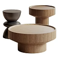 Modern Round Wooden Coffee Tables in Black and Natural Wood with Simple Stylish Design