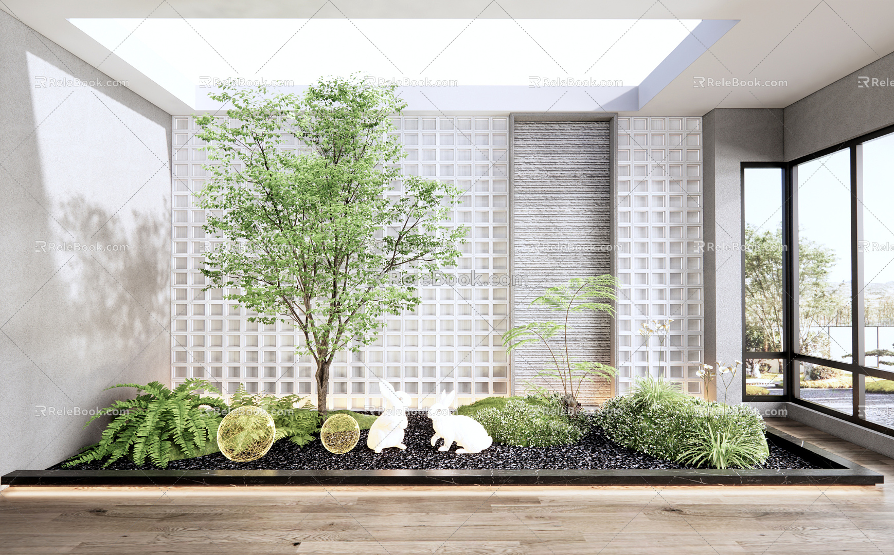 Modern Landscape Sketch Indoor Plant Landscape 3d model