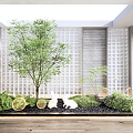 Modern Landscape Sketch Indoor Plant Landscape 3d model