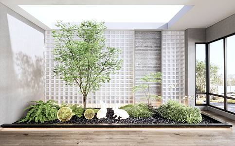 Modern Landscape Sketch Indoor Plant Landscape 3d model