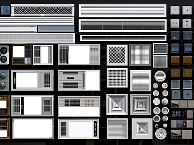 Various Home Electrical Appliances Including Ventilation Units Control Panels And Designs 3d model