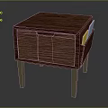 Simple Modern Wooden Nightstand With Drawer Handle Side Compartment Holding Items And Legs