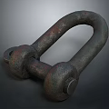 Rusty Metal U Shaped Shackle With Detailed Rough Industrial Surface