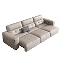 Modern Light Gray Multi Seater Leather Sofa With Cushion And Sectional Design 3d model