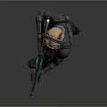 Futuristic Female Warrior In Cybernetic Armor With Advanced Energy Weapon
