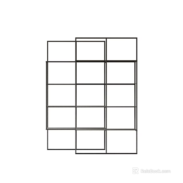 Modern Open Bookshelf Design With Multi Compartment Storage Shelves And Display Space 3d model 