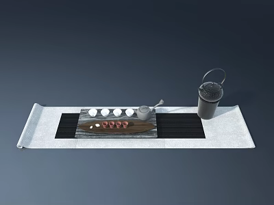 Modern Open Kitchen Interior Featuring Stylish Swing Door Design Elements 3d model