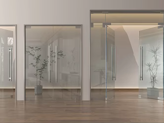 Modern Glass Single Door Glass Double Door Glass Door Entry Door Office Glass Door 3d model