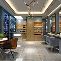 Modern Beauty Hair Salon Interior With Large Mirrors Comfortable Chairs Product Shelves And Elegant Lighting