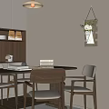 Japanese Restaurant Dining Tables and Chairs 3d model