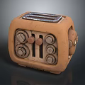 Vintage Orange Toaster Kitchen Appliance With Retro Control Knobs And Buttons