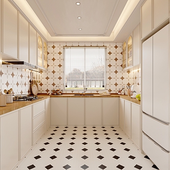 Cream kitchen French kitchen 3d model