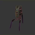 Mechanical Robot Character With Four Slender Legs Red Circular Component And Black Details