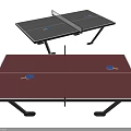 Red And Gray Ping Pong Tables For Sports Fitness With Paddles And Balls