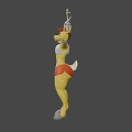 Cartoon Deer Game Character With Antlers White IMPACT Tank Top Red Shorts Outstretched Arms