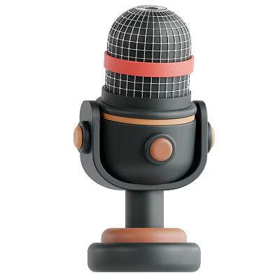Game And Movie Character Using Retro Microphone With Red Band 3d model