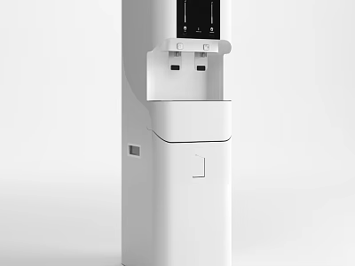 White Standing Water Dispenser With Digital Display And Water Outlet For Home Use 3d model