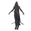 Mysterious Hooded Warrior in Leather Armor with Shadowy Mythical Creature