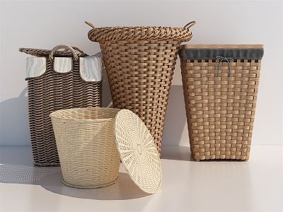 Modern Storage Basket Bamboo Basket 3d model