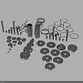 Assorted Hardware Tools Including Metal Bolts Nuts And Washers For Industrial Use 3d model